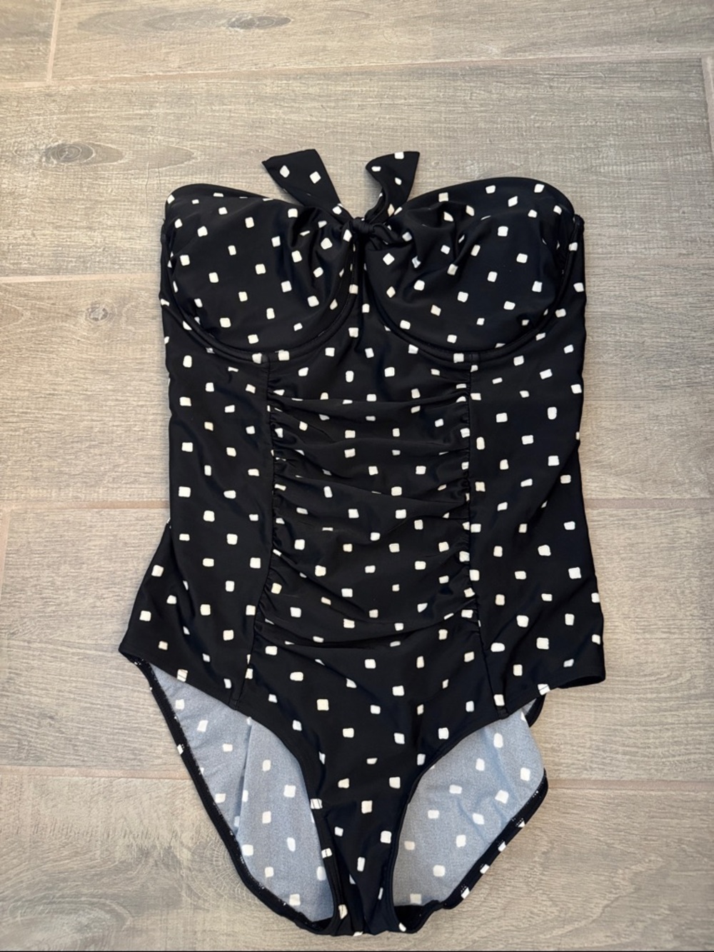 Christina Black and White Polka Dot One-Piece Swimsuit - Picture 3 of 9